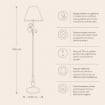 CUORE PENDENTE LAMPADA A PIANTANA CON CAPPA IN METALLO DA 154 CM COLORE BIANCO