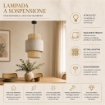 LAMPADARIO STILE INDUSTRIAL 30X44 CM CON PARALUME CREMA E BIANCO