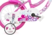 BICICLETTA FLAPPY 14 POLLICI ROSA BAMBINA CON ROTELLE SEGGIOLINO E CESTINO