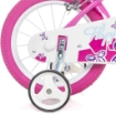 BICICLETTA FLAPPY 14 POLLICI ROSA BAMBINA CON ROTELLE SEGGIOLINO E CESTINO