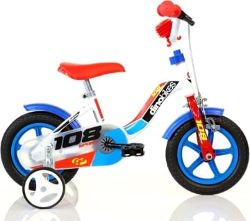 BICICLETTA 10 POLLICI BLU BAMBINO CON ROTELLE 
