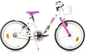 BICICLETTA 20 POLLICI LOL SURPRISE GIRL BIANCA E ROSA CON CESTINO