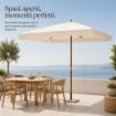 OMBRELLONE LEGNO QUADRO 300 X 300 CM CON BORDO