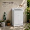 LAVATOIO-LAVAPANNI  IN POLIPROPILENE TOP LINE CON KIT DIMONTAGGIO 60X50X87H CM - COLORE BIANCO