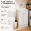 LAVATOIO-LAVAPANNI  IN POLIPROPILENE TOP LINE CON KIT DIMONTAGGIO 60X50X87H CM - COLORE BIANCO
