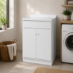 LAVATOIO-LAVAPANNI  IN POLIPROPILENE TOP LINE CON KIT DIMONTAGGIO 60X60X87H CM - COLORE BIANCO
