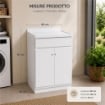 LAVATOIO-LAVAPANNI  IN POLIPROPILENE TOP LINE CON KIT DIMONTAGGIO 60X60X87H CM - COLORE BIANCO