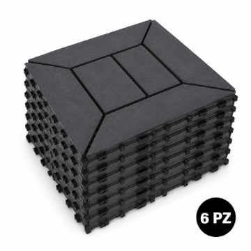 MA MAISON SET DI PIASTRELLE PER PAVIMENTO DA ESTERNO MODELLO EASY ANTRACITE 30,4X30,4X2 H CM - 0,36 M2 6 PEZZI 