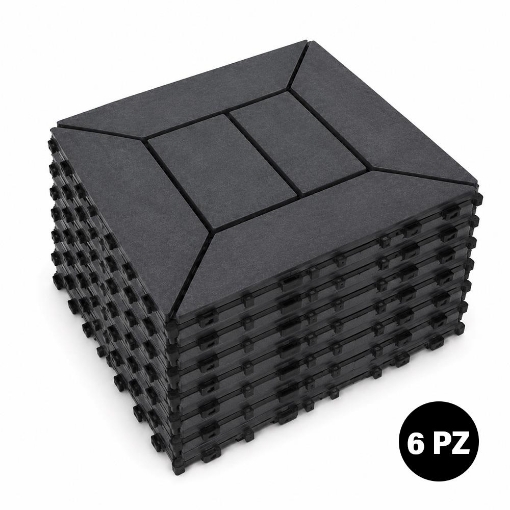 MA MAISON SET DI PIASTRELLE PER PAVIMENTO DA ESTERNO MODELLO EASY ANTRACITE 30,4X30,4X2 H CM - 0,36 M2 6 PEZZI 