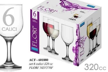 SET 6 CALICI 320CC IN VETRO