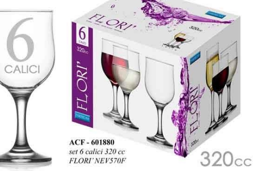 SET 6 CALICI 320CC IN VETRO