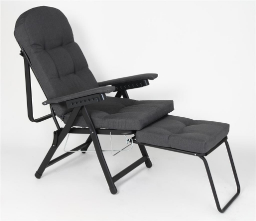 MAURY'S POLTRONA TORINO A CARRELLO CON 7 POSIZIONI - COLORE GRIGIO 178X60X63 CM