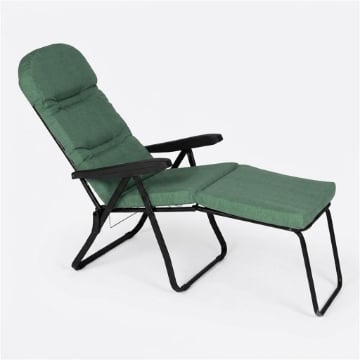 MAURY'S SDRAIO/SEDIA LUCCA NON AUTOMATICA CON 6 POSIZIONI - COLORE SALVIA 175X60X61 CM