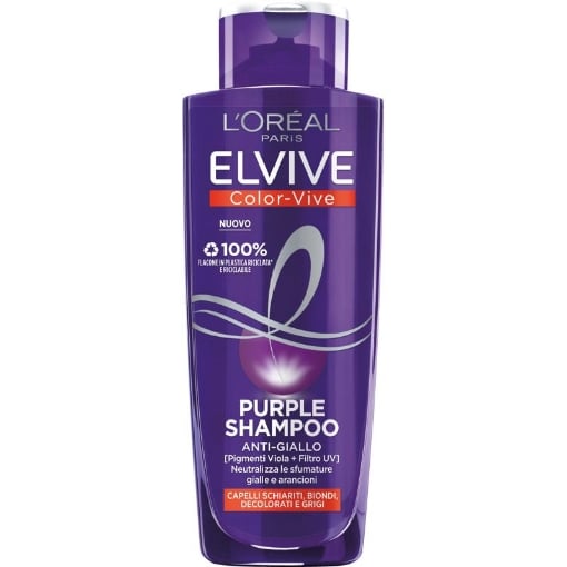 SHAMPOO L'ORÉAL PARIS ELVIVE COLOR VIVE PURPLE 200 ML – ANTI-GIALLO PER CAPELLI BIONDI, GRIGI E DECOLORATI