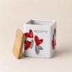 BISCOTTIERA QUADRATA IN CERAMICA ''LOVE ME'' - DIMENSIONI 13X17H CM