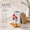 BISCOTTIERA QUADRATA IN CERAMICA ''LOVE ME'' - DIMENSIONI 13X17H CM