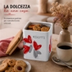 BISCOTTIERA QUADRATA IN CERAMICA ''LOVE ME'' - DIMENSIONI 13X17H CM