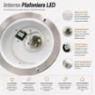 PLAFONIERA LED CON DIFFUSORE IN VETRO LISCIO Ø31 CM – LAMPADA DA SOFFITTO BIANCA