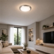 PLAFONIERA LED CON DIFFUSORE IN VETRO LISCIO Ø31 CM – LAMPADA DA SOFFITTO BIANCA