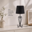 LAMPADA DA TAVOLO CON STRUTTURA IN METALLO NERO - 21X48H CM