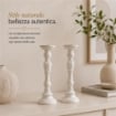 CANDELABRO IN LEGNO BIANCO DIMENSIONI 43 CM