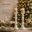 CANDELABRO IN LEGNO BIANCO DIMENSIONI 43 CM