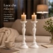 CANDELABRO IN LEGNO BIANCO DIMENSIONI 43 CM