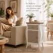 CHARM COMODINO CON CASSETTO E ANTA 48 X 34 X 77 CM COLORE BIANCO E CREMA 