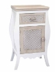 CHARM COMODINO CON CASSETTO E ANTA 48 X 34 X 77 CM COLORE BIANCO E CREMA 