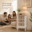 CHARM CASSETTIERA A 3 CASSETTI 40 X 30 X H 70CM COLORE BIANCO E CREMA