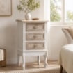 CHARM CASSETTIERA A 3 CASSETTI 40 X 30 X H 70CM COLORE BIANCO E CREMA