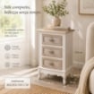 CHARM CASSETTIERA A 3 CASSETTI 40 X 30 X H 70CM COLORE BIANCO E CREMA