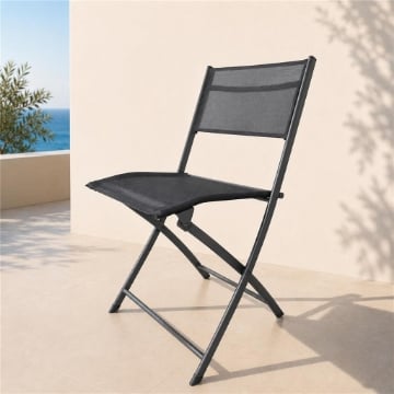 SEDIA PIEGHEVOLE DESIGN CON STRUTTURA IN ACCIAIO IN COLORAZIONE GRIGIA 50X46X80 CM 