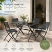SEDIA PIEGHEVOLE DESIGN CON STRUTTURA IN ACCIAIO IN COLORAZIONE GRIGIA 50X46X80 CM 