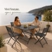 SEDIA PIEGHEVOLE DESIGN CON STRUTTURA IN ACCIAIO IN COLORAZIONE GRIGIA 50X46X80 CM 