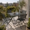 SEDIA PIEGHEVOLE DESIGN CON STRUTTURA IN ACCIAIO IN COLORAZIONE GRIGIA 50X46X80 CM 