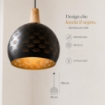 LAMPADARIO TONDO IN METALLO 30 X 106 CM IN COLORE NERO E ORO