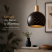 LAMPADARIO TONDO IN METALLO 30 X 106 CM IN COLORE NERO E ORO