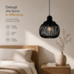 LAMPADARIO A CADUTA IN STILE MODERNO 30X80 CM  COLORE NERO