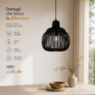 LAMPADARIO A CADUTA IN STILE MODERNO 30X80 CM  COLORE NERO