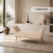 PANCA IN VELLUTO CON GAMBE IN LEGNO 117 X 40 X 60 CM IN COLORE BEIGE