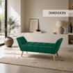 PANCA IN VELLUTO CON GAMBE LEGNO 117 X 40 X 60 CM IN COLORE VERDE