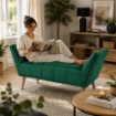 PANCA IN VELLUTO CON GAMBE LEGNO 117 X 40 X 60 CM IN COLORE VERDE