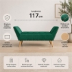 PANCA IN VELLUTO CON GAMBE LEGNO 117 X 40 X 60 CM IN COLORE VERDE