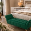 PANCA IN VELLUTO CON GAMBE LEGNO 117 X 40 X 60 CM IN COLORE VERDE
