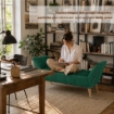PANCA IN VELLUTO CON GAMBE LEGNO 117 X 40 X 60 CM IN COLORE VERDE