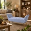 PANCA IN VELLUTO CON GAMBE LEGNO 117 X 40 X 60 CM IN COLORE CIELO