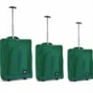 SET 3 VALIGIE TROLLEY MORBIDE DA VIAGGIO VERDE 50-55-60 CM