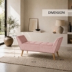 PANCA IN VELLUTO CON GAMBE LEGNO 117 X 40 X 60 CM IN COLORE ROSA ANTICO