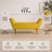 PANCA IN VELLUTO CON GAMBE LEGNO 117 X 40 X 60 CM IN COLORE GIALLO ORO